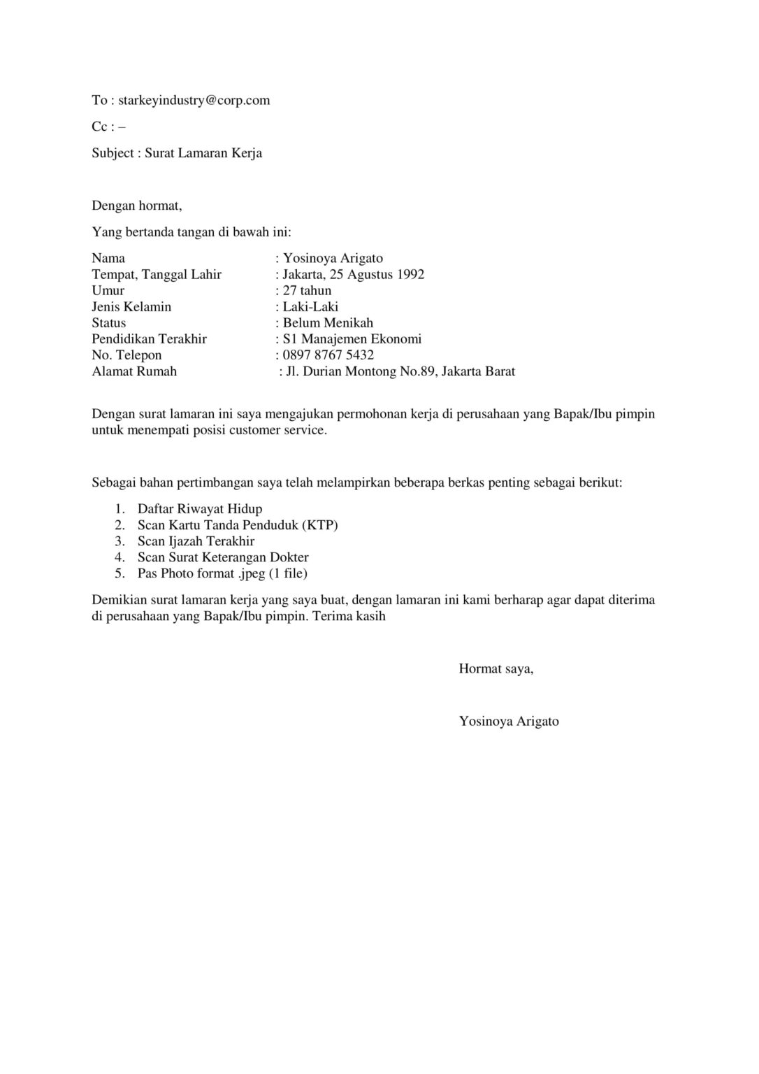 Contoh Surat Lamaran Kerja Pdf Doc - Contoh Surat Lamaran Kerja Terbaru DOC+PDF - Maybe you would like to learn more about one of these?