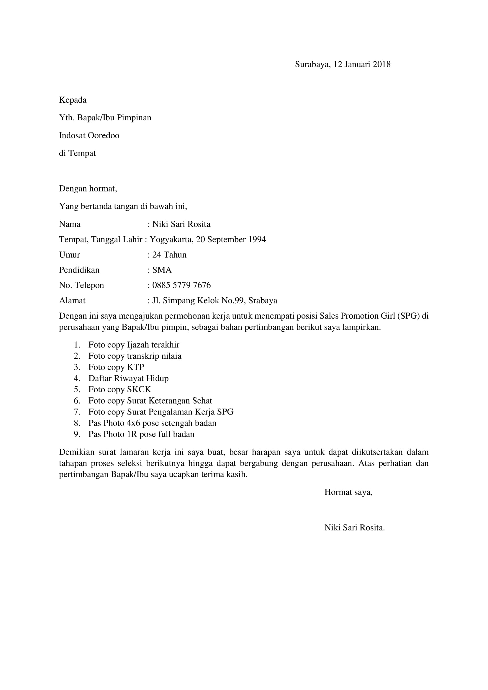 25 Contoh Surat Lamaran Kerja Baik & Benar (Download PDF 25 Contoh Surat Lamaran Kerja Baik & Benar (Download PDF